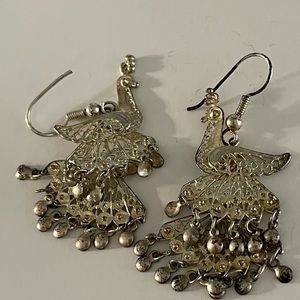 Sterling Peacock bangle earrings